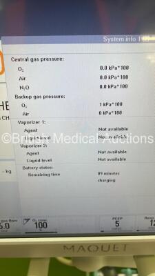 Maquet Flow-i Anaesthesia Machine System Version 4.9 Software Version 04.09.00 with Hoses (Powers Up) *S/N 2245* - 8