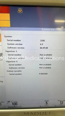 Maquet Flow-i Anaesthesia Machine System Version 4.9 Software Version 04.09.00 with Hoses (Powers Up) *S/N 2245* - 9