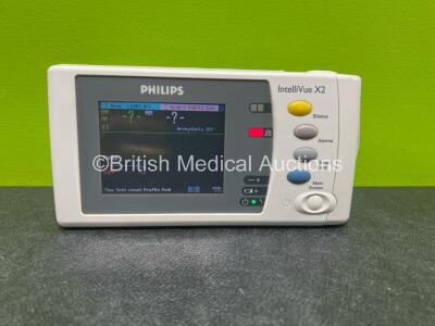 Philips IntelliVue X2 M3002A Ref 865039 Patient Monitor with NBP. SPO2, ECG and ECG/Resp Options *Mfd 2010*(Powers Up with Stock Battery - Lion Battery Included *Flat*)