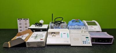 Mixed Lot including 2 x Edwards LifeSciences TCLIP05 Clips, 1 x Welch Allyn Thermometer in Box, 1 x Vivadent Heliomat, 1 x Aquatron Power Supply, 1 x Ivoclar Vivadent Silamat S5 Unit (Missing Lid), 1 x ESPE CapMix Unit (Damaged Casing), 1 x Medix Econoneb