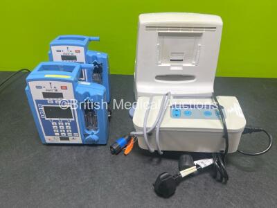 Mixed Lot Including 1 x Fukuda Denshi DS-7700 Central Monitor Unit (Damaged Casing, Missing Screen - See Photos), 2 x Alaris SE Infusion Pumps with Power Supplies, 1 x Inditherm CosyTherm NT Pump with Power Supply