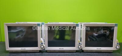 Job Lot Including 6 x Philips IntelliVue MP70 Patient Monitors (All Damaged Casings - See Photo) and 6 x Philips Module Racks (All Damaged)