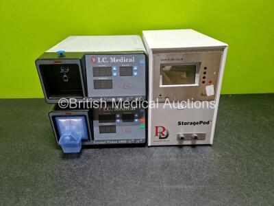 Job Lot Including 1 x RD FluidX Pod Station V2 Storage Box, Job Lot Including 1 x I C Medical Crystal Vision 460 Smoke Evacuation Unit and 1 x I C Medical Crystal Vision 450D Smoke Evacuation Unit