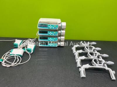 Job Lot Including 4 x B.Braun Perfusor Space Syringe Pumps (All Power Up) with 4 x Pole Clamps and 4 x Power Supplies