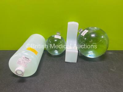 Job Lot Including 1 x Spherical Phantom D240, 1 x Spherical Phantom D170, 1 x Phantom Assembly stand, 1 x Siemens Plastic Bottle Refilled with Distilled Water