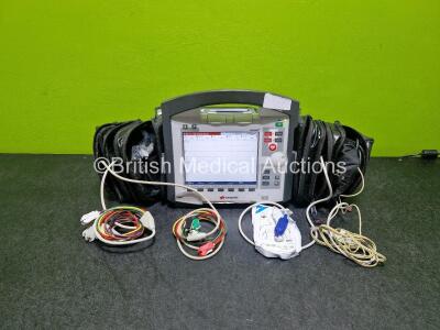 GS Corpuls3 Slim Defibrillator Ref : 04301 (Powers Up) with Corpuls Patient Box Ref : 04200 (Powers Up) with Pacer, Oximetry, ECG-D, ECG-M, CO2, CPR, NIBP and Printer Options, 4 and 6 Lead ECG Leads, CO2 Cable, CPR Sensor, Hose, Cuff, 3 x Li-ion Batteries