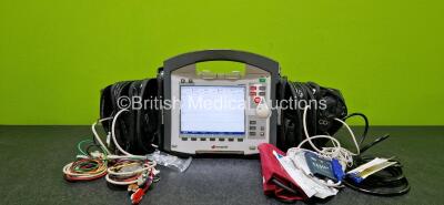 GS Corpuls3 Slim Defibrillator Ref : 04301 (Powers Up) with Corpuls Patient Box Ref : 04200 (Powers Up) with Pacer, Oximetry, ECG-D, ECG-M, CO2, CPR, NIBP and Printer Options, 4 and 6 Lead ECG Leads, CO2 Cable, CPR Sensor, Hose with Cuffs, 3 x Li-ion Batt