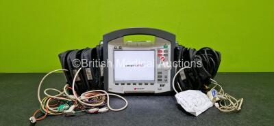 GS Corpuls3 Slim Defibrillator Ref : 04301 (Powers Up) with Corpuls Patient Box Ref : 04200 (Powers Up) with Pacer, Oximetry, ECG-D, ECG-M, CO2, CPR, NIBP and Printer Options, 4 and 6 Lead ECG Leads, CO2 Cable, CPR Sensor, Hose, 3 x Li-ion Batteries *1 x 