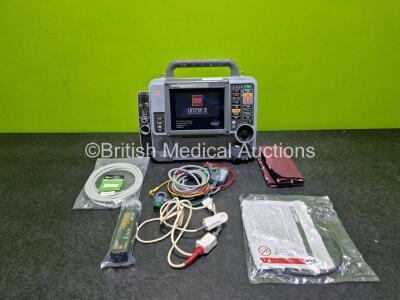 Physio-Control Lifepak 15 12-Lead Monitor / Defibrillator *Mfd 2009* Ref - 99577-000656, P/N - V15-2-001003, Software Version - 3306808-007 Including Pacer, Auxiliary Power,CO2, SpO2, NIBP, ECG, and Printer Options, 4 and 6 Lead ECG Lead, SPO2 Finger Sens