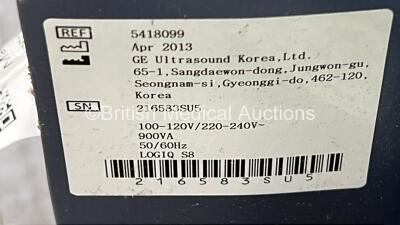 GE Logiq S8 Flat Screen Ultrasound Scanner Ref 5418099 *S/N 216583SU5* **Mfd 2013-04** Software Version R1 Software Revision 5.10 with Sony UP-D897 Printer (Powers Up) ***CD065*** - 7