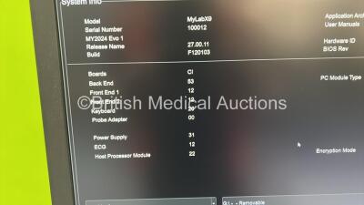 Esaote MyLabX9 Flat Screen Ultrasound Scanner Ref 100644015 *S/N 100012* ***Mfd 2021** Software Version 0018 Revision 06 with 2 x Transducers / Probes (L4-15 Ref 1200000036 *Mfd 2021* and C1-8 Ref 120000013 *Mfd 2021*) and Sony UP-X898MD Hybrid Graphic Pr - 15