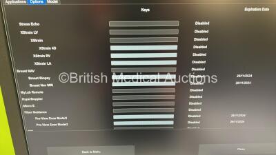 Esaote MyLabX9 Flat Screen Ultrasound Scanner Ref 100644015 *S/N 100012* ***Mfd 2021** Software Version 0018 Revision 06 with 2 x Transducers / Probes (L4-15 Ref 1200000036 *Mfd 2021* and C1-8 Ref 120000013 *Mfd 2021*) and Sony UP-X898MD Hybrid Graphic Pr - 21