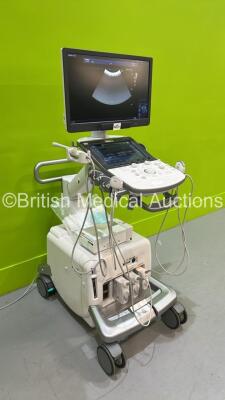 Canon Aplio i600 TUS-AI600 Flat Screen Ultrasound Scanner *S/N 99F1872574* **Mfd 2018** Software Version V3.0 with 3 x Transducers / Probes (PVT-781VTE *Mfd 2022* / PVT-574BT *Mfd 2019* and PVI-475BT *Mfd 2021*) and Sony UP-D898MD Digital Graphic Printer - 3