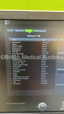 GE Voluson E8 BT20 Flat Screen Ultrasound Scanner *S/N E45782* **Mfd 06/2020** Software Version EC350 (20.0.2.4410) with 4 x Transducers / Probes (IC5-9-D Ref 5492351 *Mfd 2020* / C2-9-D Ref 5405253 *Mfd 2020* / RAB6-D Ref H48681MG *Mfd 2020* and C1-6-D R - 14