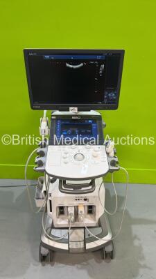 Toshiba Aplio i700 TUS-AI700 Flat Screen Ultrasound Scanner *S/N AEB16Y2012* **Mfd 2016** Software Version V2.4 with 2 x Transducer / Probe (PVI-475BT *Mfd 2022* and PVT-681MVL *Mfd 2016*) (Powers Up - Gel Warming Holder Damaged - See Pictures - Unable to - 2