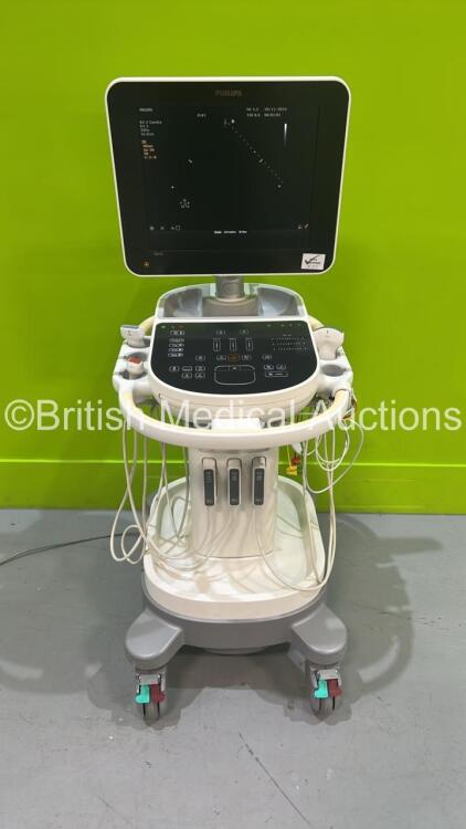 Philips Sparq Flat Screen Ultrasound Scanner Ref 989605394911 *S/N US21610079* **Mfd 2016** Software Version 1.0.3 with 3 x Transducer / Probe (L12-4 / S4-2 and C6-2) (Powers Up) ***IR127***