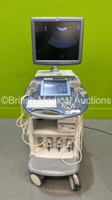 GE Voluson E8 Flat Screen Ultrasound Scanner BT 13.5 *S/N D24412* **Mfd 2015-12** Software Version EC250 with 3 x Transducers / Probes (C4-8-D Ref 5336340 *Mfd 2016* / IC5-9-D Ref 5492351 *Mfd 2016* / C1-5-D Ref 5261135 *Mfd 2021*) and Sony UP-D898MD Digi