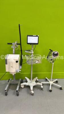 Mixed Lot Including Acu-Evac Smoke Evacuation Unit on Stand, 1 x Spacelabs elance 93300 Patient Monitor on Stand with Selection of Cables (Powers Up) and 1 x Blood Pressure Meter on Stand