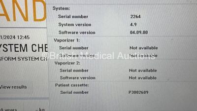 Maquet Flow-i Anaesthesia Machine System Version 4.9 Software Version 04.09.00 with Hoses (Powers Up) *S/N 2264* - 3