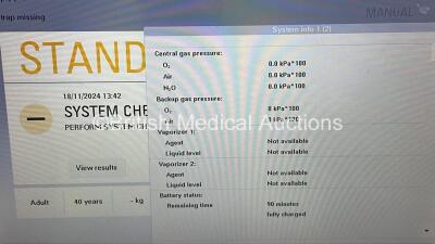 Maquet Flow-i Anaesthesia Machine System Version 4.9 Software Version 04.09.00 with Hoses (Powers Up) *S/N 2279* - 2