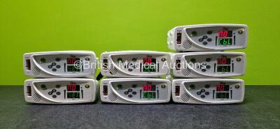 7 x Masimo SET Rad-8 Signal Extraction Pulse Oximeters (All Power Up and 1 x Damaged Casing - See Photo)