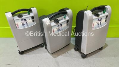 3 x Anaesthesia Services Pro 5 Model 725 OCSI NM Oxygen Concentrators (All Power Up - 1 x Missing Wheel)