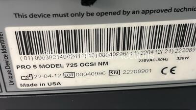 3 x Anaesthesia Services Pro 5 Model 725 OCSI NM Oxygen Concentrators (All Power Up - 1 x Missing Wheel) - 3