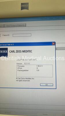 Zeiss Cirrus HD-OCT Spectral Domain Technology Model 400 Software Version 5.2.1.12 on Motorized Table (Powers Up) *S/N 400-11110 * **Mfd 2011 ** ***IR023*** - 16