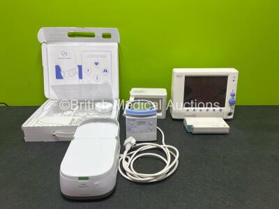 Mixed Lot Including 1 x Deltex Medical Cardio Q ODM Monitor, 1 x Philips Ref 862442 Module Including ECG, SpO2, NBP, Press and Temp Options, 1 x Fisher & Paykel MR850AEK Respiratory Humidifier, 1 x Philips Respironics InnoSpire Deluxe Nebuliser, 1 x Phil