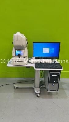 TopCon DRI OCT Triton 3D Optical Coherence Tomography System Version 1.1.8 with PC, Software and Monitor on Motorized Table (Powers Up - Scratches to Unit - See Pictures) *S/N 990417* **Mfd 2017**