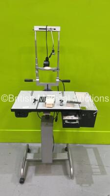 Haag Streit Bern Slit Lamp Table with Chin Rest, Power Supply and Accessories (Missing 1 x Wheel)