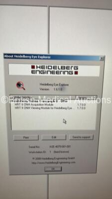 Heidelberg Engineering Retina Tomograph II System Version 1.7.0.0 with PC, Software Licence, Licence Key and Monitor n Motorized Table (Powers Up) - 4