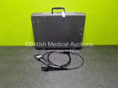 Olympus CYF Type V2 Video Cystoscope in Case - Engineer's Report : Optical System - Unable to Check, Angulation - Not Reaching Specification, Insertion Tube - Stained, Light Transmission - No Fault Found, Channels - No Fault Found, Leak Check - No Fault F