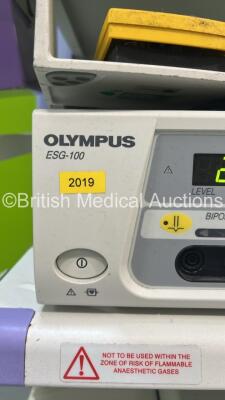 Olympus Stack System with Olympus Evis Lucera CV-260SL Digital Processor, Olympus Evis Lucera CLV-260SL Light Source, Olympus MAJ-1154 Pigtail Connector, Olympus ESG-100 Electrosurgical / Diathermy Unit with Dual Footswitch, Olympus KV-5 Suction Unit and - 13