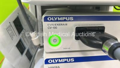 Olympus Stack System with Sony Monitor, Olympus UHI-4 Insufflator, Olympus Evis Exera III CV-190 Digital Processor, Olympus CH-S190-XZ Camera Head, Olympus Visera Elite CLV-S190 Light Source, Olympus IMH-20 Unit and Sony UP-DR80MD Digital Colour Printer ( - 6