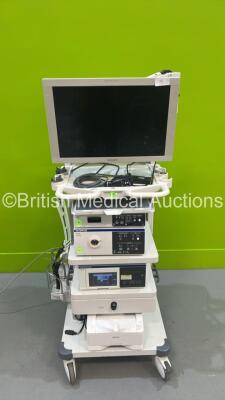 Olympus Stack System with Sony Monitor (No Power Supply), Olympus Evis Exera III CV-190 Digital Processor, Olympus CH-S190-XZ Camera Head, Olympus Visera Elite CLV-S190 Light Source, Olympus IMH-20 Unit and Sony UP-DR80MD Digital Colour Printer (Powers Up - 2