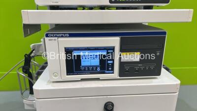 Olympus Stack System with Sony Monitor (No Power Supply), Olympus Evis Exera III CV-190 Digital Processor, Olympus CH-S190-XZ Camera Head, Olympus Visera Elite CLV-S190 Light Source, Olympus IMH-20 Unit and Sony UP-DR80MD Digital Colour Printer (Powers Up - 13