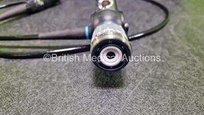 Olympus BF-P60 Bronchoscope in Case - Engineers Report : Optical System - 3 Broken Fibres , Angulation - No Fault Found, Insertion Tube - No Fault Found, Light Transmission - No Fault Found, Channels - No Fault Found Leak Check - No Fault Found *SN 289021 - 3