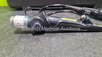 Olympus BF-P60 Bronchoscope in Case - Engineers Report : Optical System - 2 Broken Fibres , Angulation - No Fault Found, Insertion Tube - Badly Kinked, Light Transmission - No Fault Found, Channels - No Fault Found Leak Check - No Fault Found *SN - 3