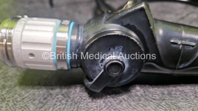 Olympus BF-P60 Bronchoscope in Case - Engineers Report : Optical System - 2 Broken Fibres , Angulation - No Fault Found, Insertion Tube - Badly Kinked, Light Transmission - No Fault Found, Channels - No Fault Found Leak Check - No Fault Found *SN - 4