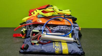 Job Lot Including 1 x PAX Mattress with 1 x Pump, 1 x PAX Splint, 1 x Hartwell Medical Fasplint Size M, 2 x Patient Transfer Sheet, 1 x SP Donway Spider Straps, 1 x Hartwell Medical Evac-u-Splint and 1 x Hartwell Medical Pump