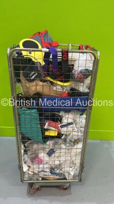 Cage of Mixed Ambulance Equipment Including Straps, Gloves and Splints (Cage Not Included) - 2