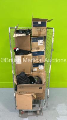 Cage of Mixed Ambulance Equipment Including Straps, Gloves and Respirator (Cage Not Included - Some OUT OF DATE)