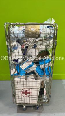 Cage of Mixed Ambulance Consumables Including Airways, Gloves and Braces (Cage Not Included)