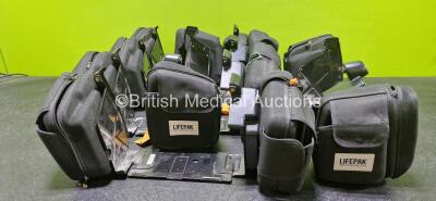 6 x Lifepak Monitor / Defibrillator Cases (All Damaged Zips - See Photos)