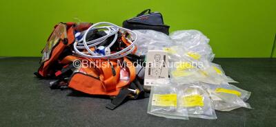 Job Lot Including Ambulance Traction Device, EZ-I Bag, Safety Belt, Entonox Hoses, WaterJel Burn Dressing, Venner A.P. Advance Video Laryngoscope Blade, Laerdal Resusci Anne SkillReporter and Respironics FEP Circuits