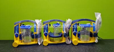 3 x LSU Laerdal Suction Units (2 x Power Up, 1 x No Power and 1 x Damaged Casing - See Photos) with 2 x NiMH Batteries and 3 x Suction Cups