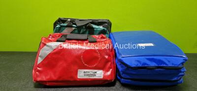 Job Lot Including 2 x Rucksack Bag Add-On Bags, 1 x Rescue and Medical Bag, 3 x Rescue and Medical Infection Control Bags and 1 x Rescue and Medical Burns Bag