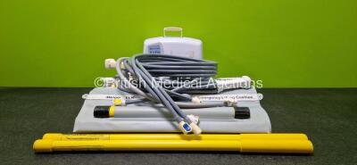 Job Lot Including 1 x Mangar Airflo Plus Compressor with 1 x Airflo Plus Battery Pack (Powers Up), 2 x Mangar Emergency Lifting Cushions, 2 x Mangar Remote Controllers and 2 x Mangar Stretcher Bars