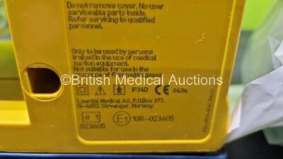 3 x LSU Laerdal Suction Units (All Power Up) with 3 x Suction Cups (1 x Missing Lid) and 3 x NiMH Batteries - 11